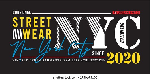 new york city typography for print t shirt 
