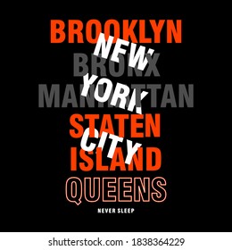 NEW YORK CITY typography for print t shirt
