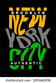 new york city typography for print t shirt