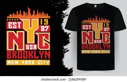 New York City typography stylish t-shirt and apparel abstract design.stamp, tee print, applique, fashion slogan