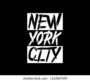 New York City Typography for T Shirt Print