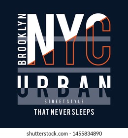 New York City typography t shirt design, vector illustration artistic element retro art - Vector