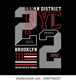 New York City typography for t shirt print and other uses. Vector image illustration