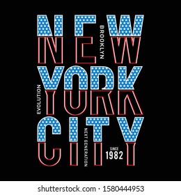 New York City typography for t shirt print ,vector illustration