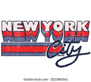 New york city typography t shirt graphic print design.