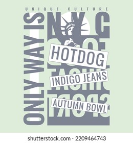 new york city typography . t shirt graphics. vectors. print