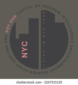 New york city typography. t shirt graphics. print. vector