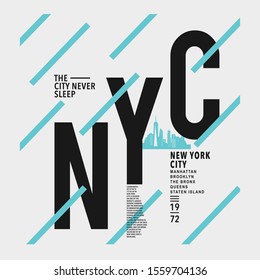 New York city typography, tee shirt graphics, vectors