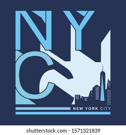 New York City typography, tee shirt graphics, vectors