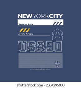 New York City, typography tee shirt design graphic, vector illustration for print.