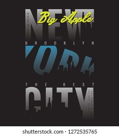 New York City typography, t-shirt graphics, vectors ,print