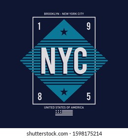 New York City typography, t-shirt graphics. vector illustration