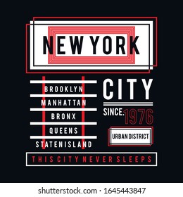 New York city typography, t-shirt graphics vector illustration