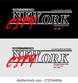 New York City Typography T-Shirt Design Vector