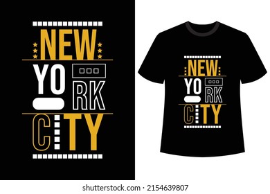 "NEW YORK CITY" TYPOGRAPHY T-SHIRT DESIGN VECTOR.