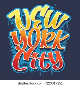 New York City typography, t-shirt graphics, vectors