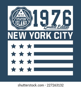 New York city typography, t-shirt graphics, vectors