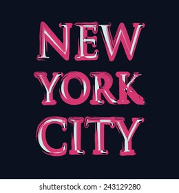  New york city typography, t-shirt graphics, vectors