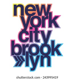 New York city typography, t-shirt graphics, vectors