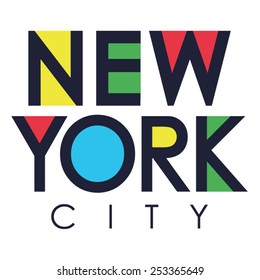 New York city typography, t-shirt graphics, vectors