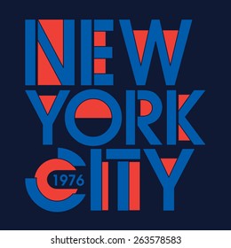 New York City typography, t-shirt graphics, vectors