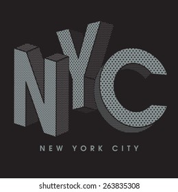 New York city typography, t-shirt graphics, vectors