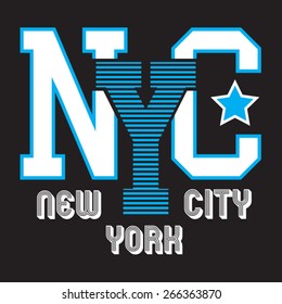 New York City typography, t-shirt graphics, vectors