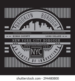 New York City typography, t-shirt graphics, vectors