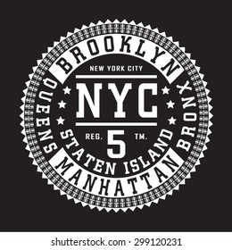 New York City typography, t-shirt graphics, vectors