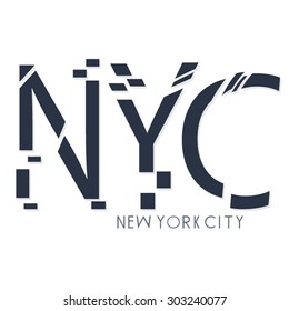 New York City typography, t-shirt graphics, vectors