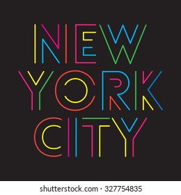 New York City typography, t-shirt graphics