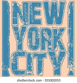 New york city typography, t-shirt graphics. Vector illustration
