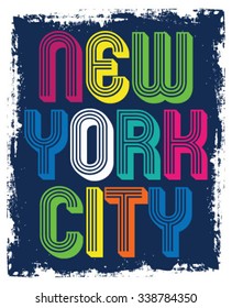 NEW YORK CITY typography, t-shirt graphics, vectors