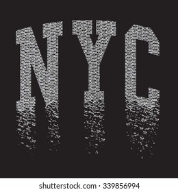 New York city typography, t-shirt graphics, vectors