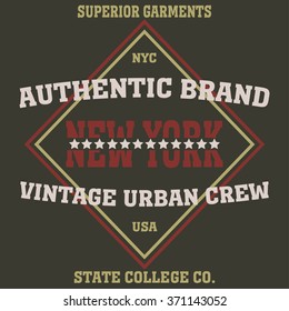 New york city typography, t-shirt graphics - vetor