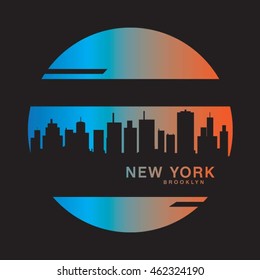 New York city typography, t-shirt graphics, vectors