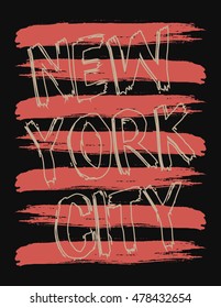 New York City typography, t-shirt graphics, vectors