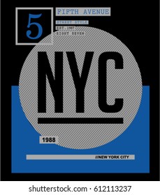 new york city typography, t-shirt graphics, vectors