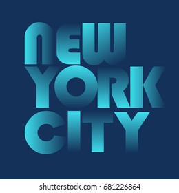 New York City typography, t-shirt graphics, vectors