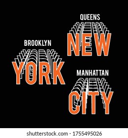 new york city typography, vector illustration for print