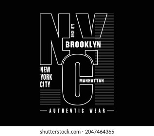 New York City Typography Vector T-shirt Design for print 