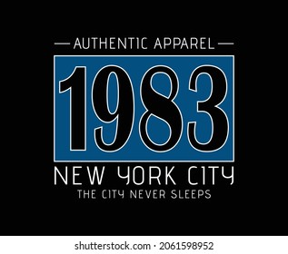 New York City Typography Vector T-shirt Design for print 