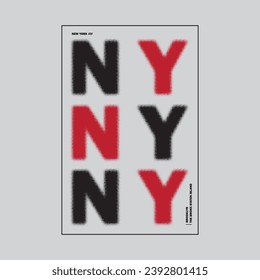 Tipografía de la ciudad de Nueva York vectorial camiseta ilustración de diseño