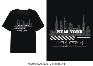 New York city typography and vector illustration for t shirt and more, NYC urban style typography for t shirt design, New York streetwear t shirt design