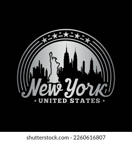 New York City, United States. Logo design template. Vector and illustration.