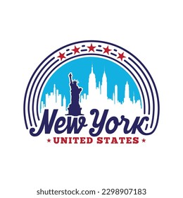 New York City, United States. Logo design template. Vector and illustration.