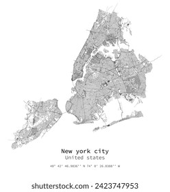 New york city ,United states street art map,vector image for digital product ,wall art and poster prints.