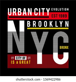 new york city urban t shirt design graphic typography, vector illustration concept art - Vector