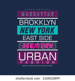 new york city urban typography graphic for t shirt urban design and other use, denim vector illustration art