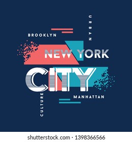 new york city urban typography graphic design t shirt vector illustration